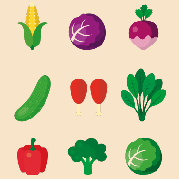 Ilustración con hortalizas